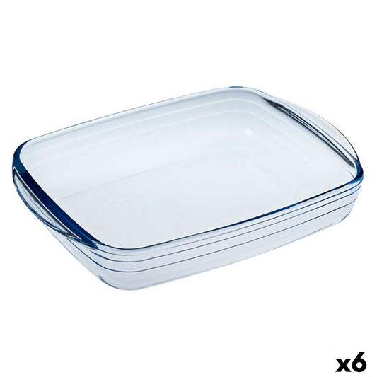 Rectangular Mould Ô Cuisine Ocuisine Vidrio Transparent Glass 28 x 20 x 5 cm Rectangular (6 Units) Ô Cuisine