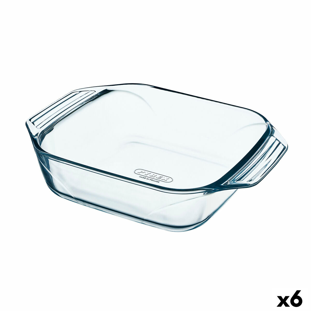 Serving Platter Pyrex Irresistible Squared Transparent Glass 6 Units 29,2 x 22,7 x 6,8 cm Pyrex