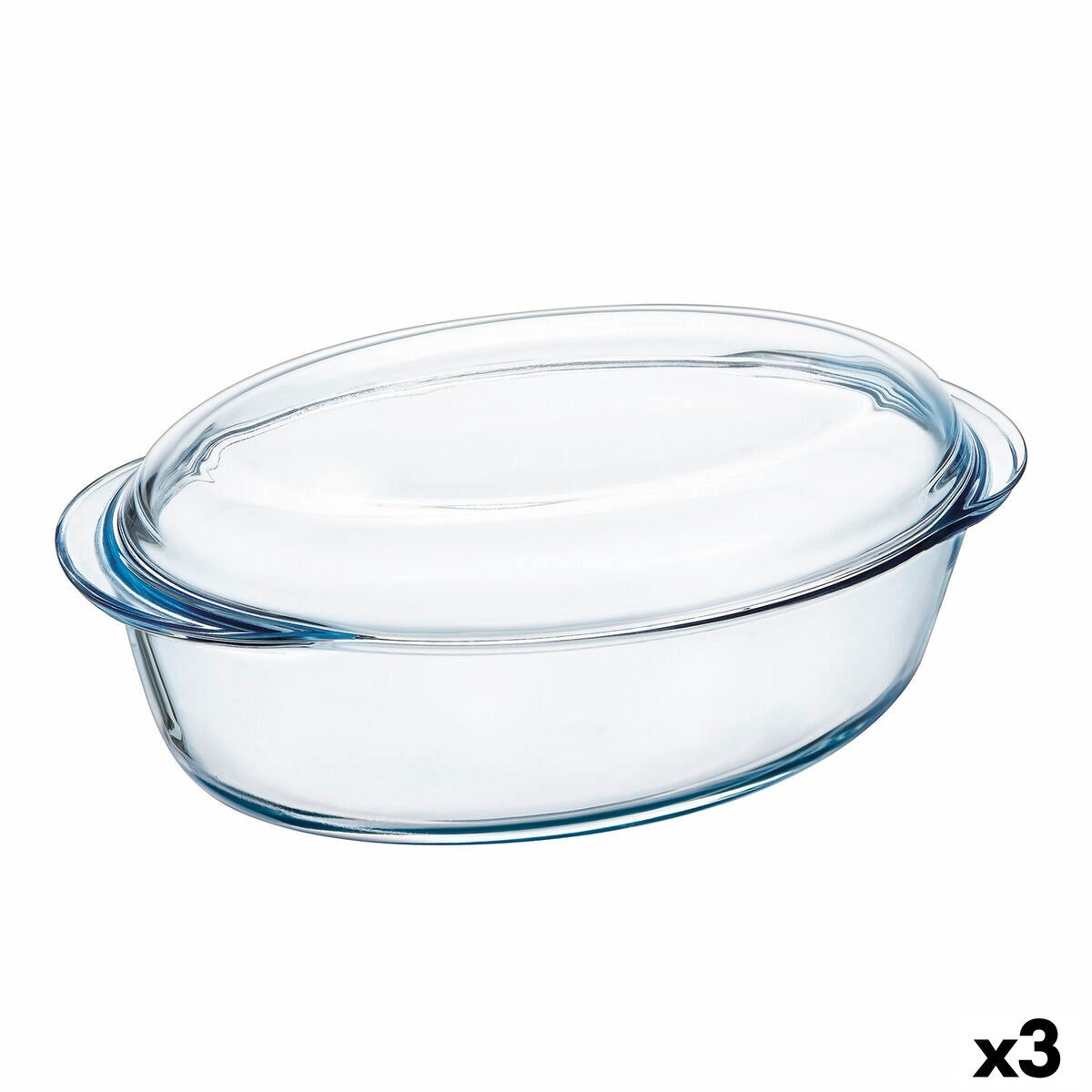 Oven Dish Pyrex Classic Vidrio Transparent Glass 33 x 20 x 10 cm With lid (3 Units) Pyrex