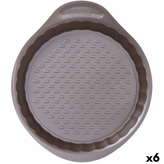 Molde para Horno Pyrex Asimetria Circular Negro 25 cm (6 Unidades)