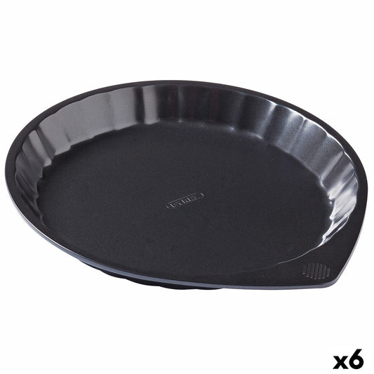 Cake Mould Pyrex Magic Black Metal Flat Circular Ø 30 cm 6 Units