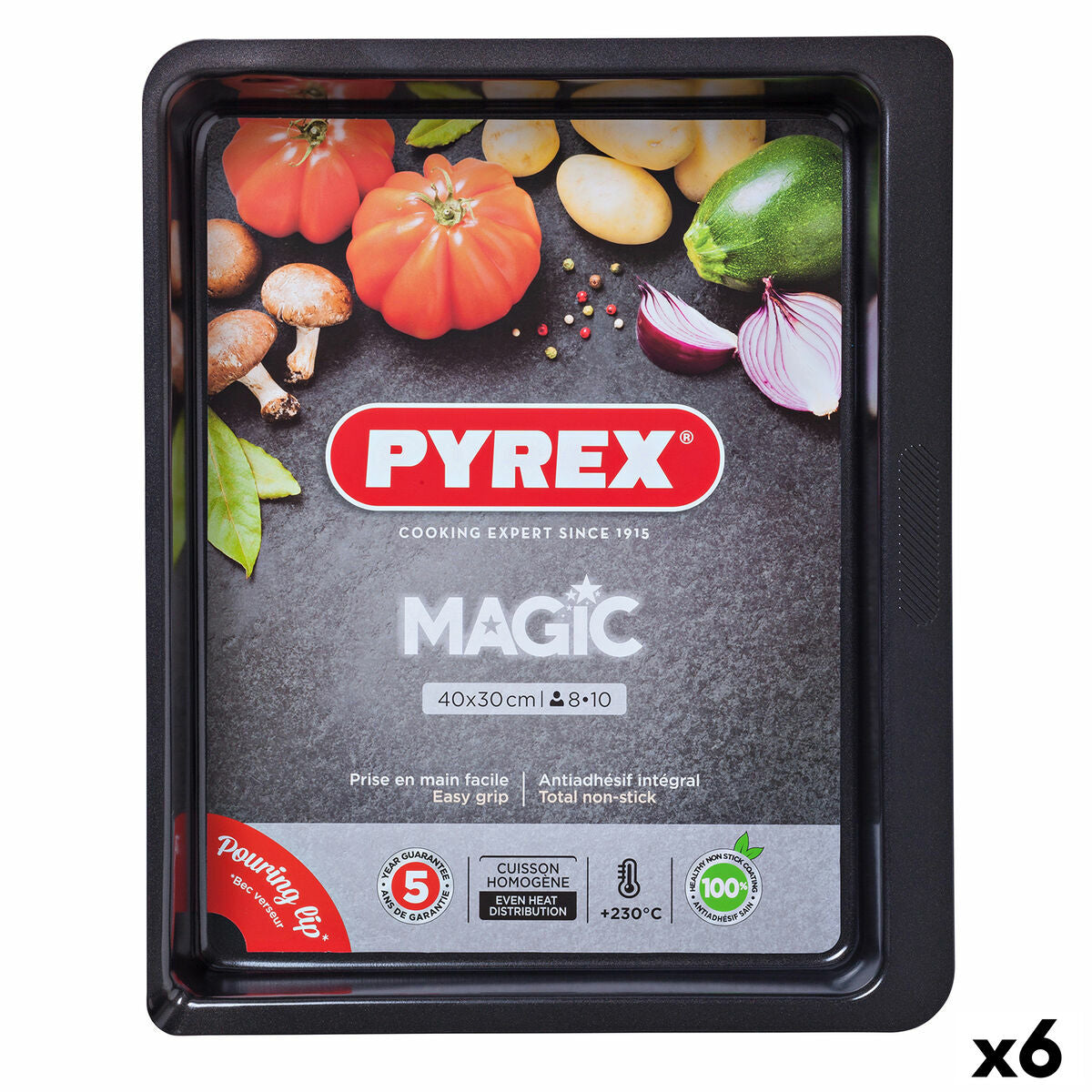 Oven Dish Pyrex Magic Rectangular Metal 6 Units 40 x 31 cm Pyrex