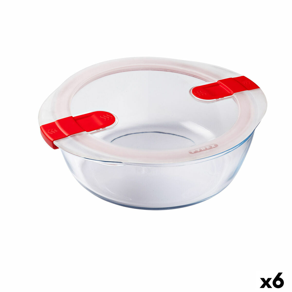 Fiambrera Hermética Pyrex Cook&amp;heat 26 x 23 x 8 cm 2,3 L Cristal Rojo (6 Unidades)