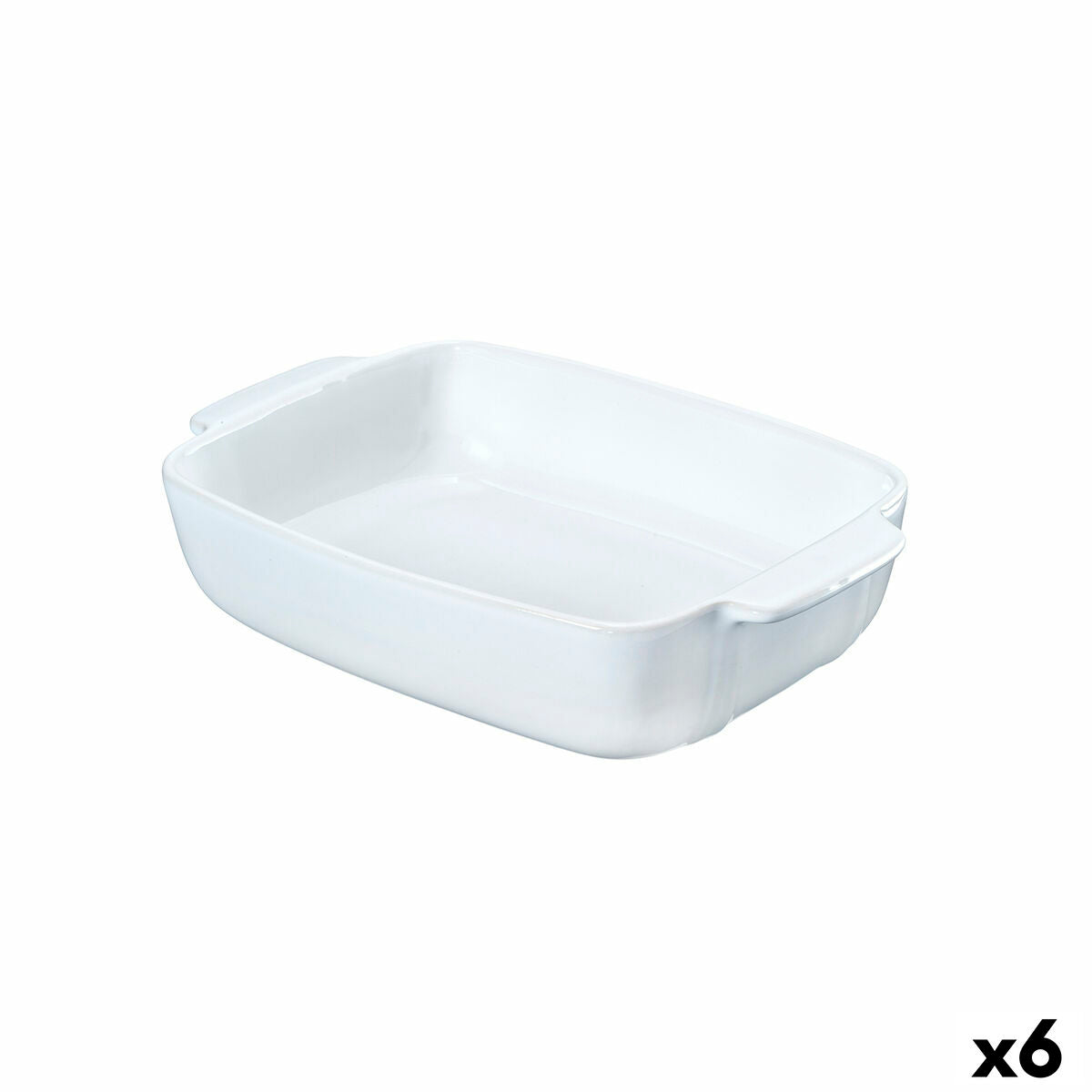 Serving Platter Pyrex Signature White Ceramic Rectangular 25 x 19 x 7 cm (6 Units) Pyrex