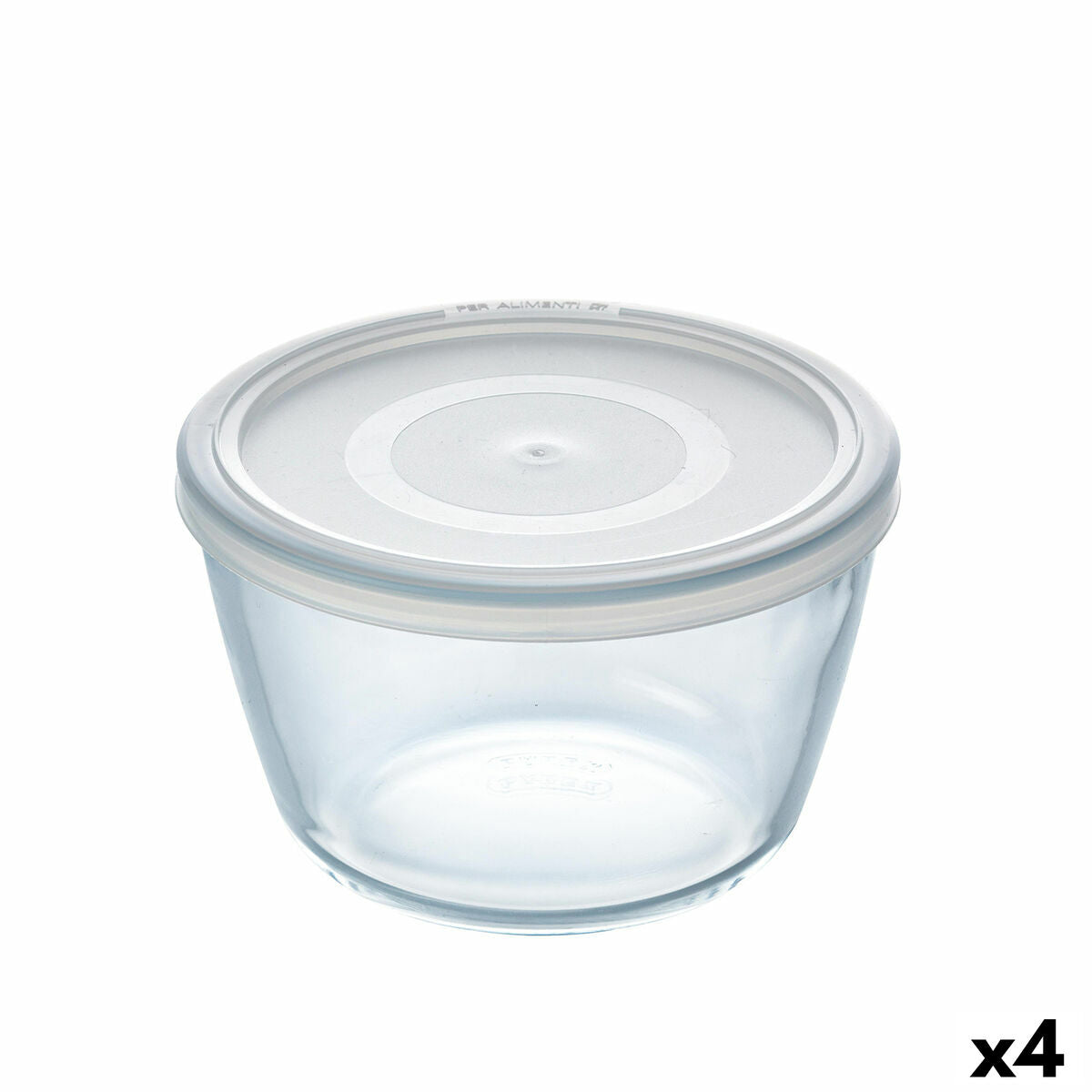 Round Lunch Box with Lid Pyrex Cook & Freeze 1,1 L 15 x 15 x 10 cm Transparent Silicone Glass (4 Units) Pyrex