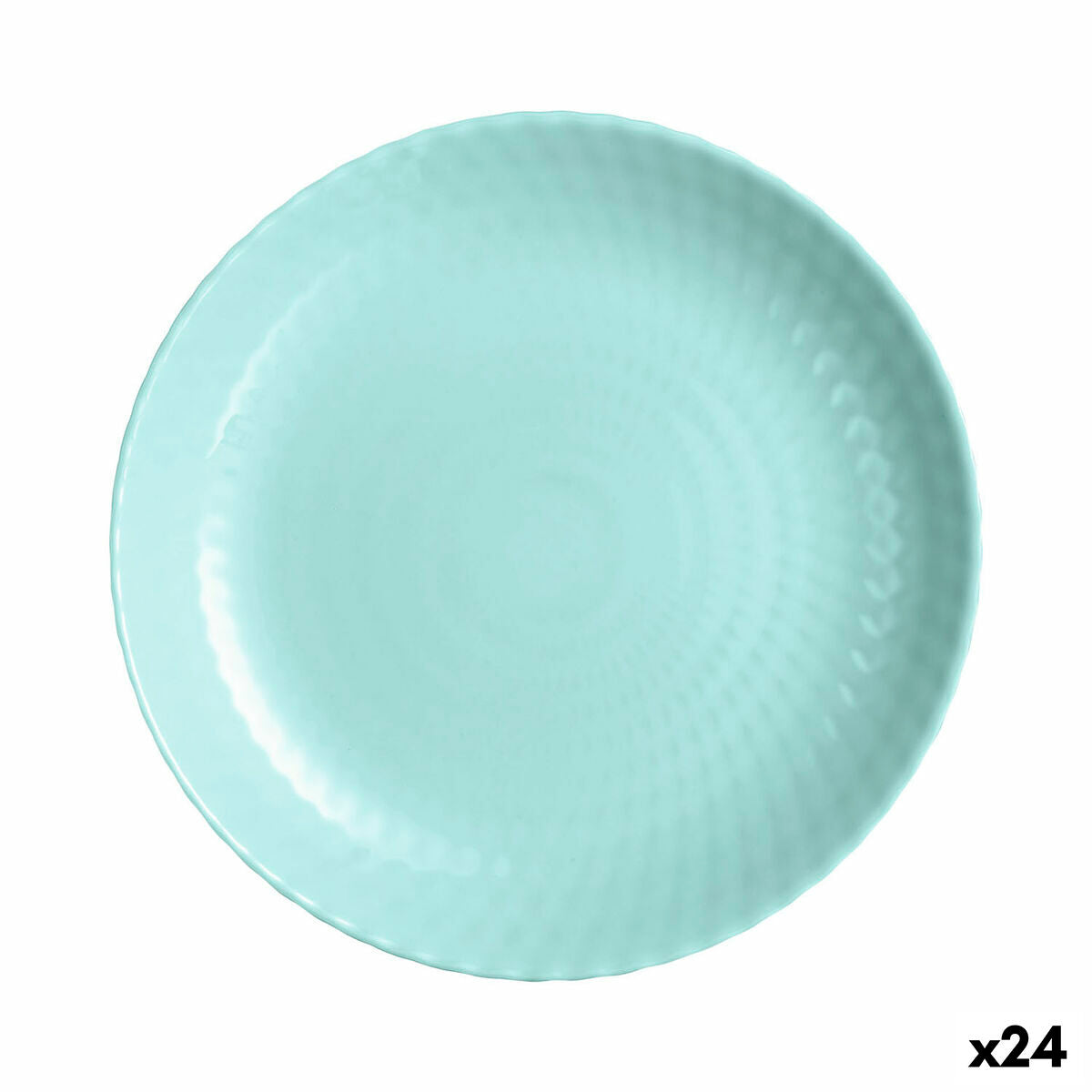 Flat plate Luminarc Pampille Turquoise Glass (25 cm) (24 Units) Luminarc