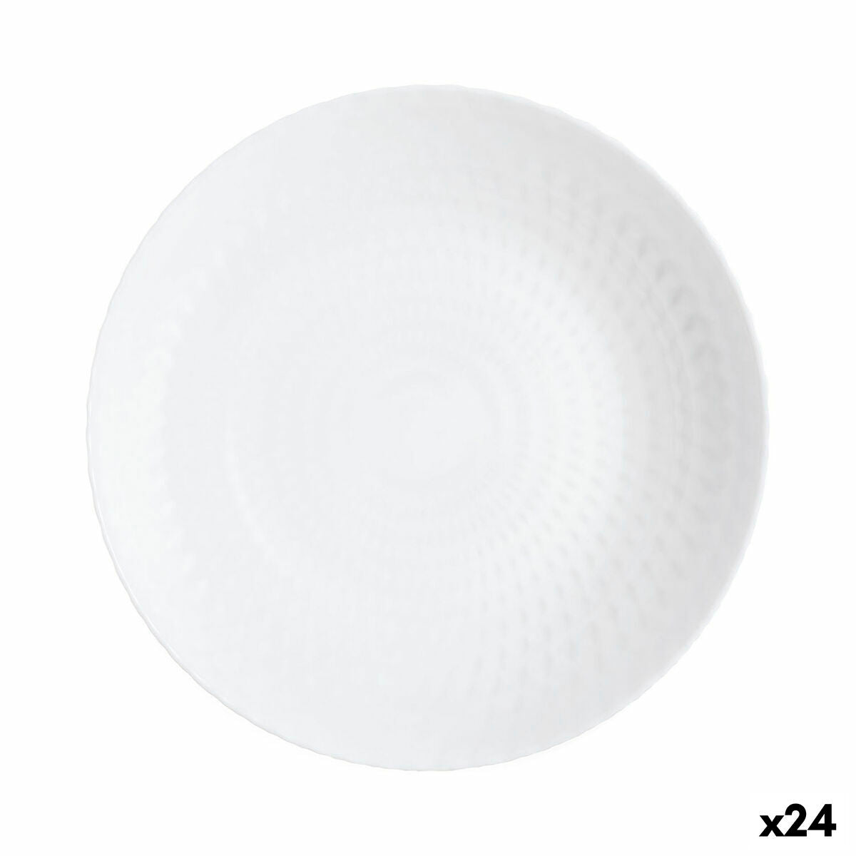 Deep Plate Luminarc Pampille White Glass (20 cm) (24 Units) Luminarc