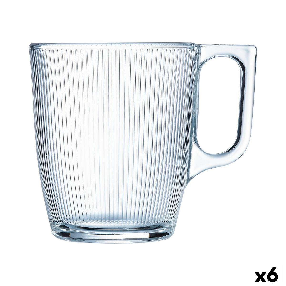 Cup Luminarc Stripy Breakfast Transparent Glass (250 ml) (6 Units) Luminarc