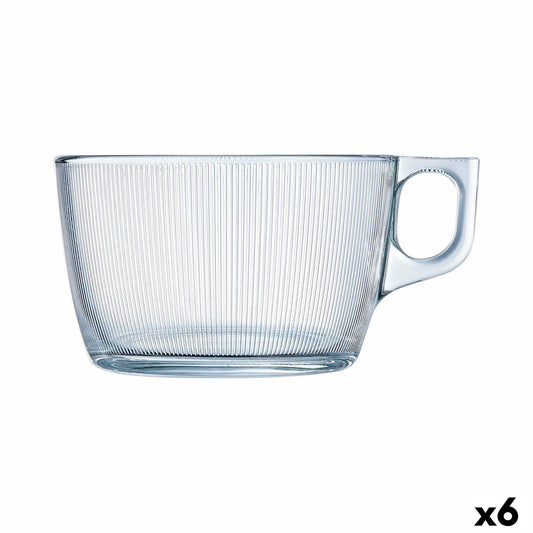 Cup Luminarc Stripy Large Transparent Glass (500 ml) (6 Units) Luminarc