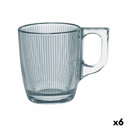 Cup Luminarc Stripy Transparent Glass 90 ml (6 Units) Luminarc