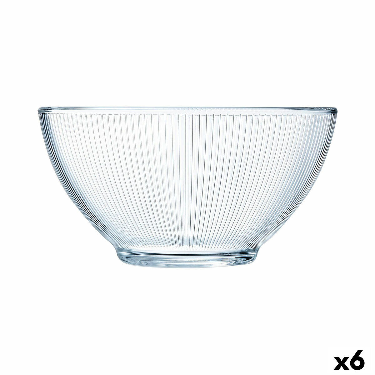 Bowl Luminarc Stripy Breakfast Transparent Glass (500 ml) (6 Units) Luminarc