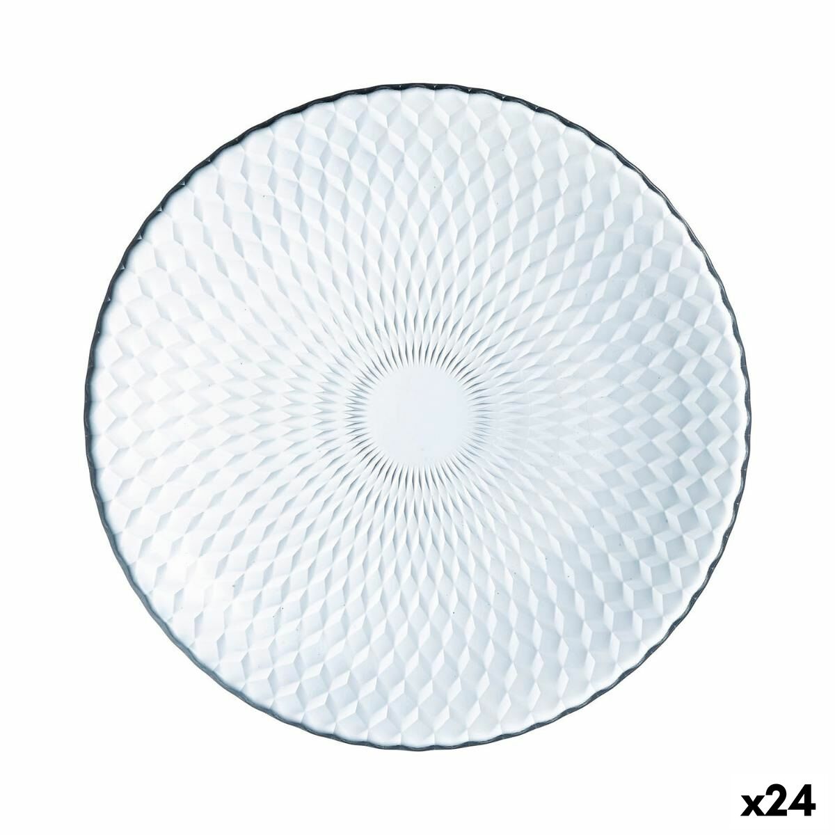 Flat plate Luminarc Pampille Transparent Glass (25 cm) (24 Units) Luminarc