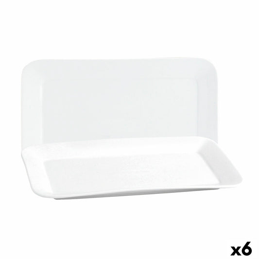 Serving Platter Quid Basic Rectangular Ceramic White (35,8 x 21 cm) (6 Units) Quid