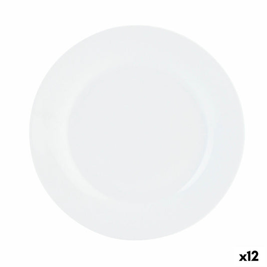 Flat Plate Quid Basic White Ceramic 23 cm (12 Units) Quid