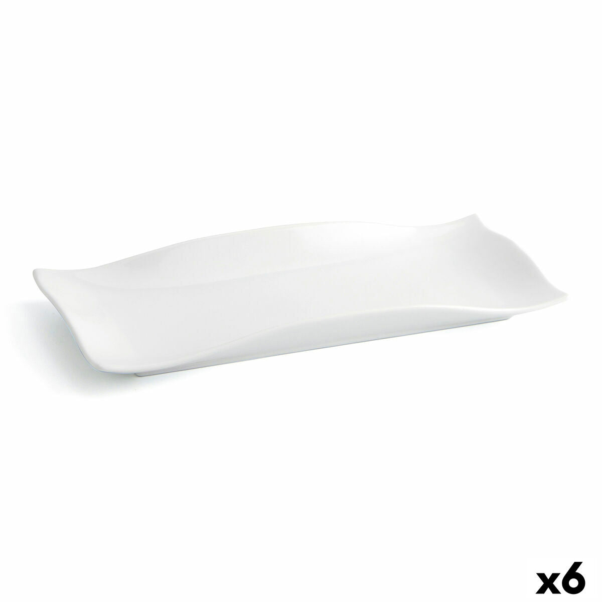 Flat plate Quid Gastro Fun 29,5 x 11 x 3 cm Ceramic White (6 Units) Quid