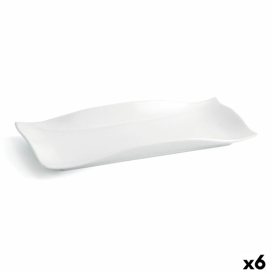 Flacher Teller Quid Gastro Fun 29,5 x 11 x 3 cm Keramik Weiß (6 Stück)