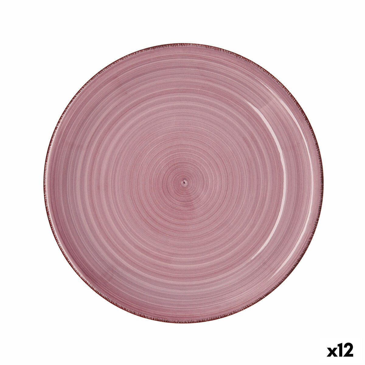 Flat plate Quid Vita Peoni Ceramic Pink Ø 27 cm (12 Units) Quid