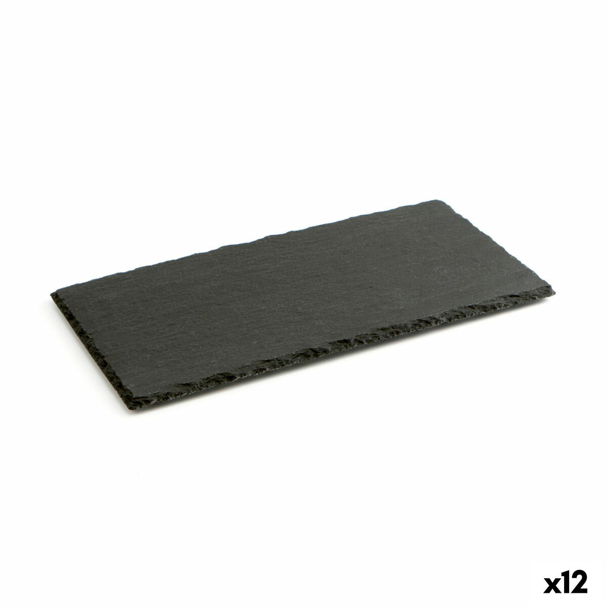 Slate Effect Ceramic Tray Quid Gastro Fun Black (32 x 17 cm) (12 Units) Quid