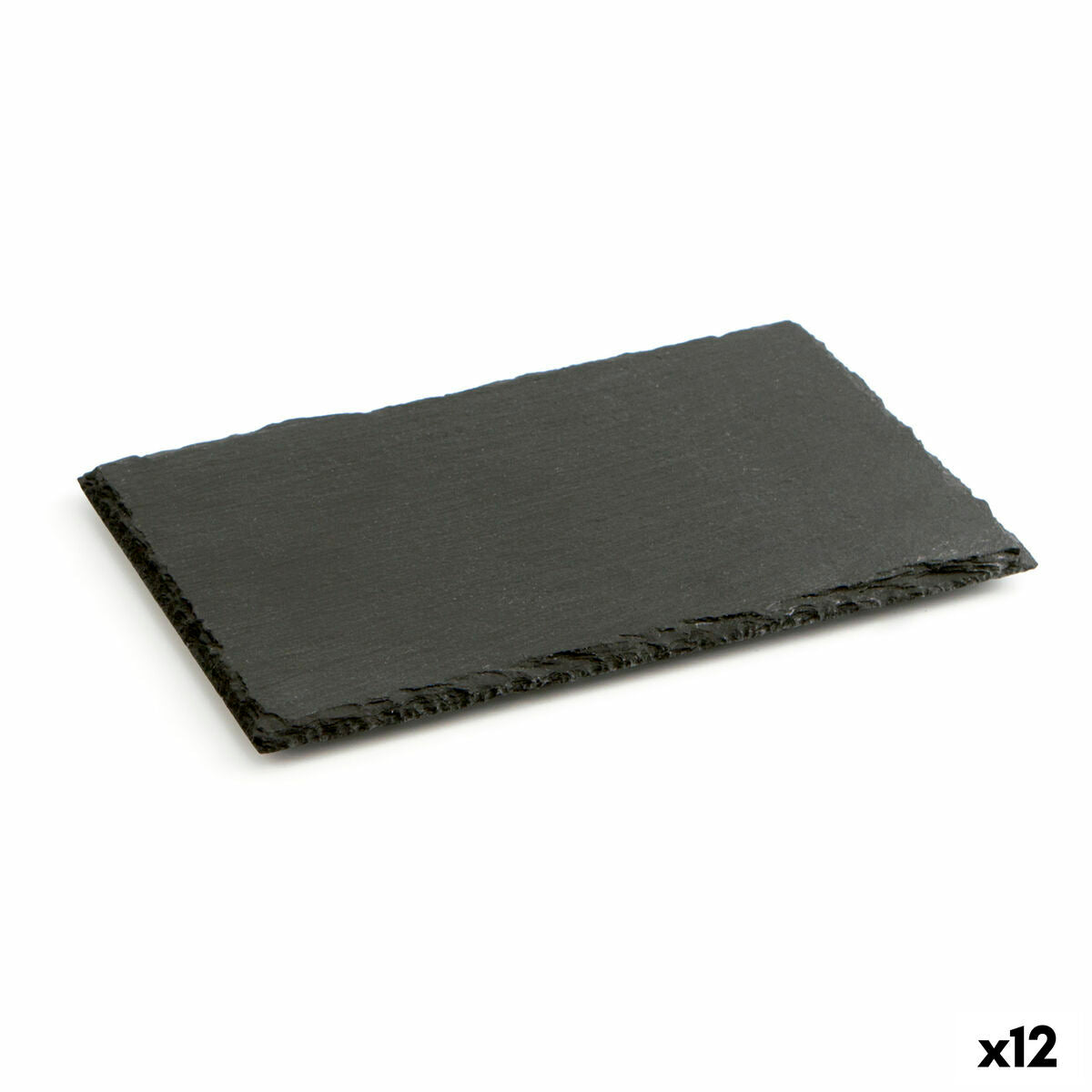 Slate Effect Ceramic Tray Quid Gastro Fun Black 30 x 20 cm (12 Units) Quid