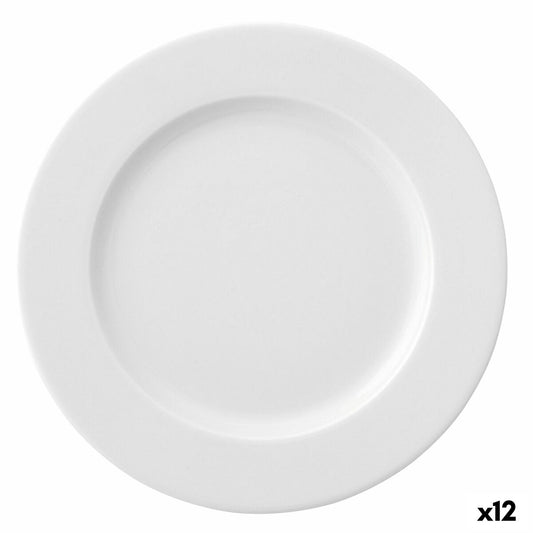 Flat plate Ariane Prime Ceramic White (24 cm) (12 Units) Ariane