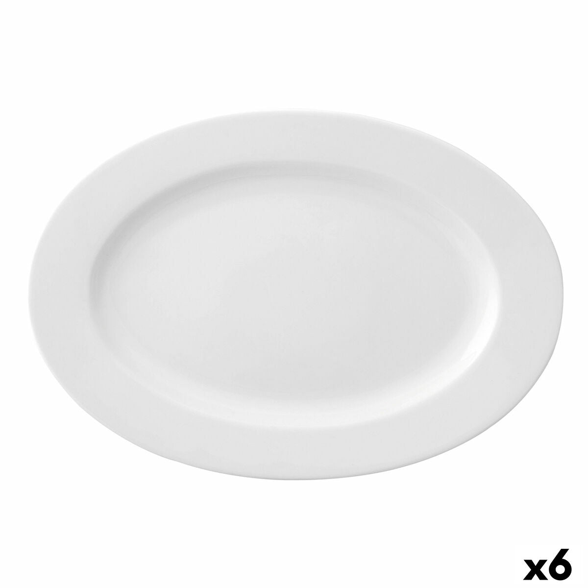 Flat plate Ariane Prime Oval Ceramic White (32 x 25 cm) (6 Units) Ariane