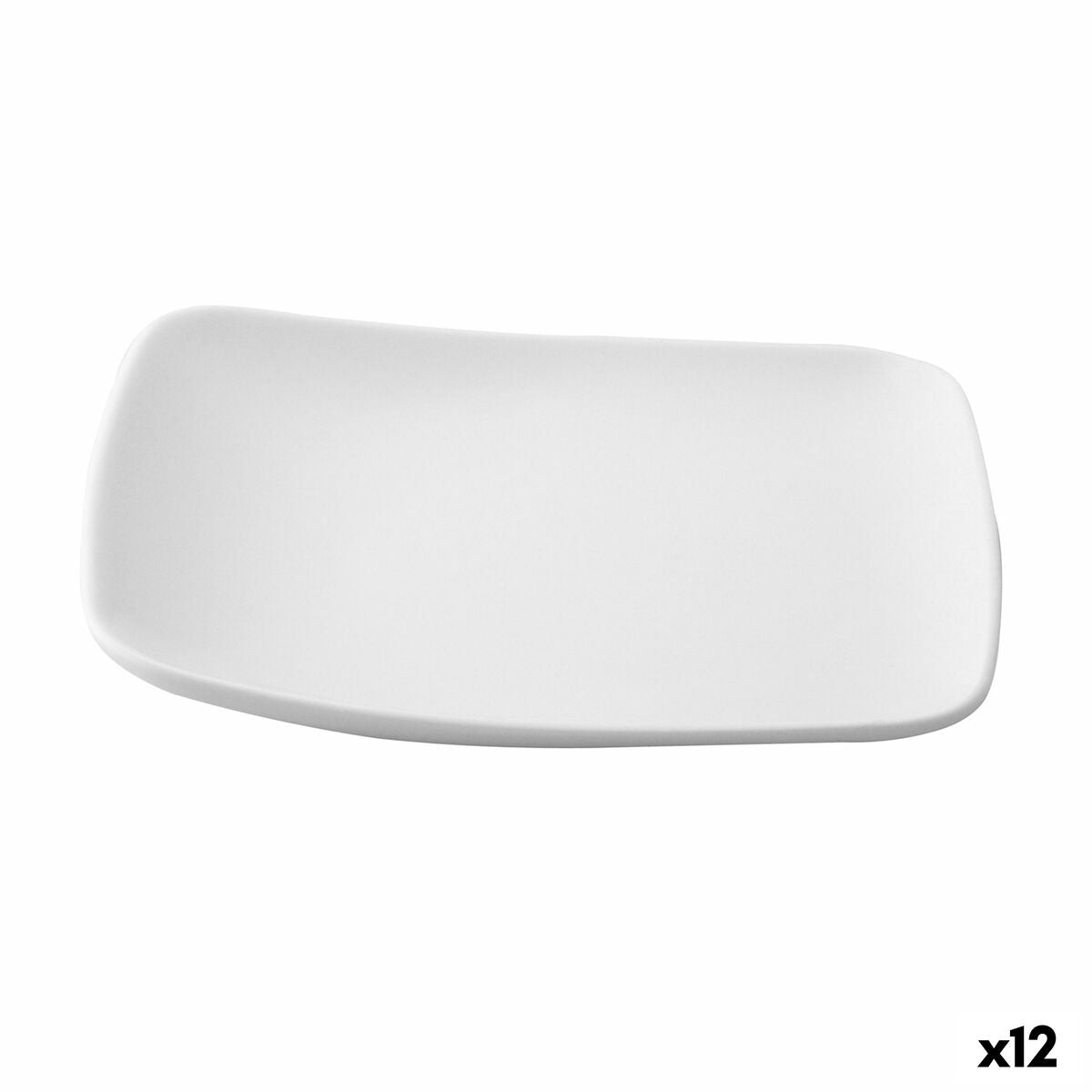 Dessert dish Ariane Vita Squared Ceramic White (20 x 17 cm) (12 Units) Ariane