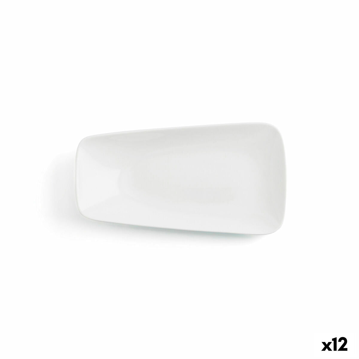 Flat plate Ariane Vital Rectangular Ceramic White (24 x 13 cm) (12 Units) Ariane