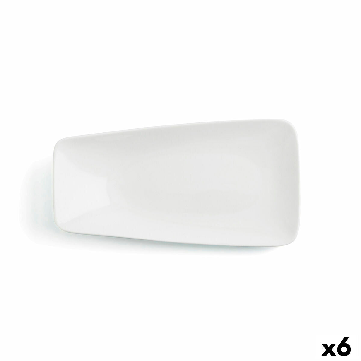 Flat plate Ariane Vital Rectangular Ceramic White (29 x 15,5 cm) (6 Units) Ariane