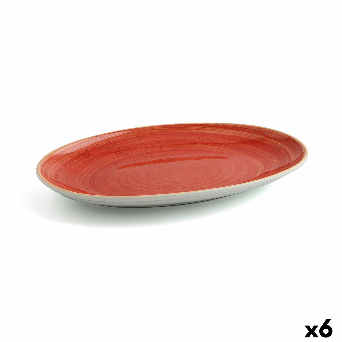 Serving Platter Ariane Terra Oval Ceramic Red (Ø 32 cm) (6 Units) Ariane