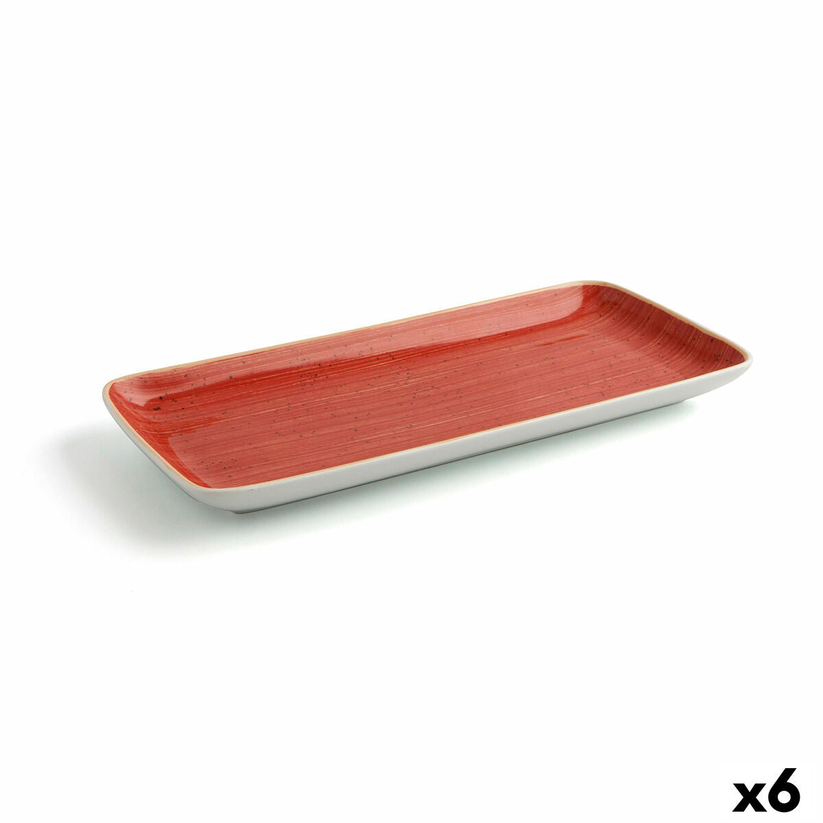 Serving Platter Ariane Terra Rectangular Ceramic Red (36 x 16,5 cm) (6 Units) Ariane