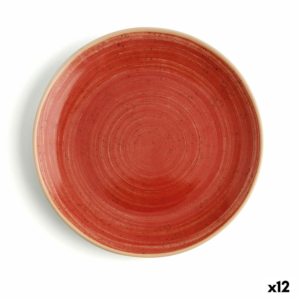 Flat plate Ariane Terra Ceramic Red Ø 18 cm (12 Units) Ariane