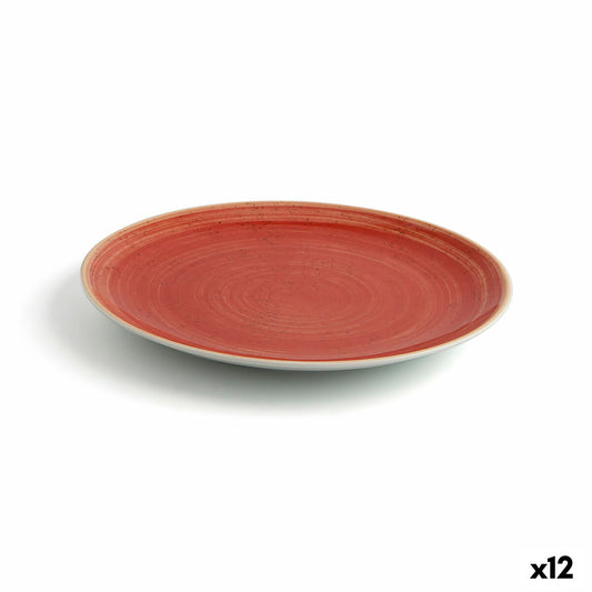 Flat Plate Ariane Terra Red Ceramic Ø 21 cm (12 Units) Ariane