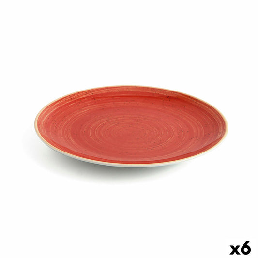 Flat plate Ariane Terra Ceramic Red (24 cm) (6 Units) Ariane