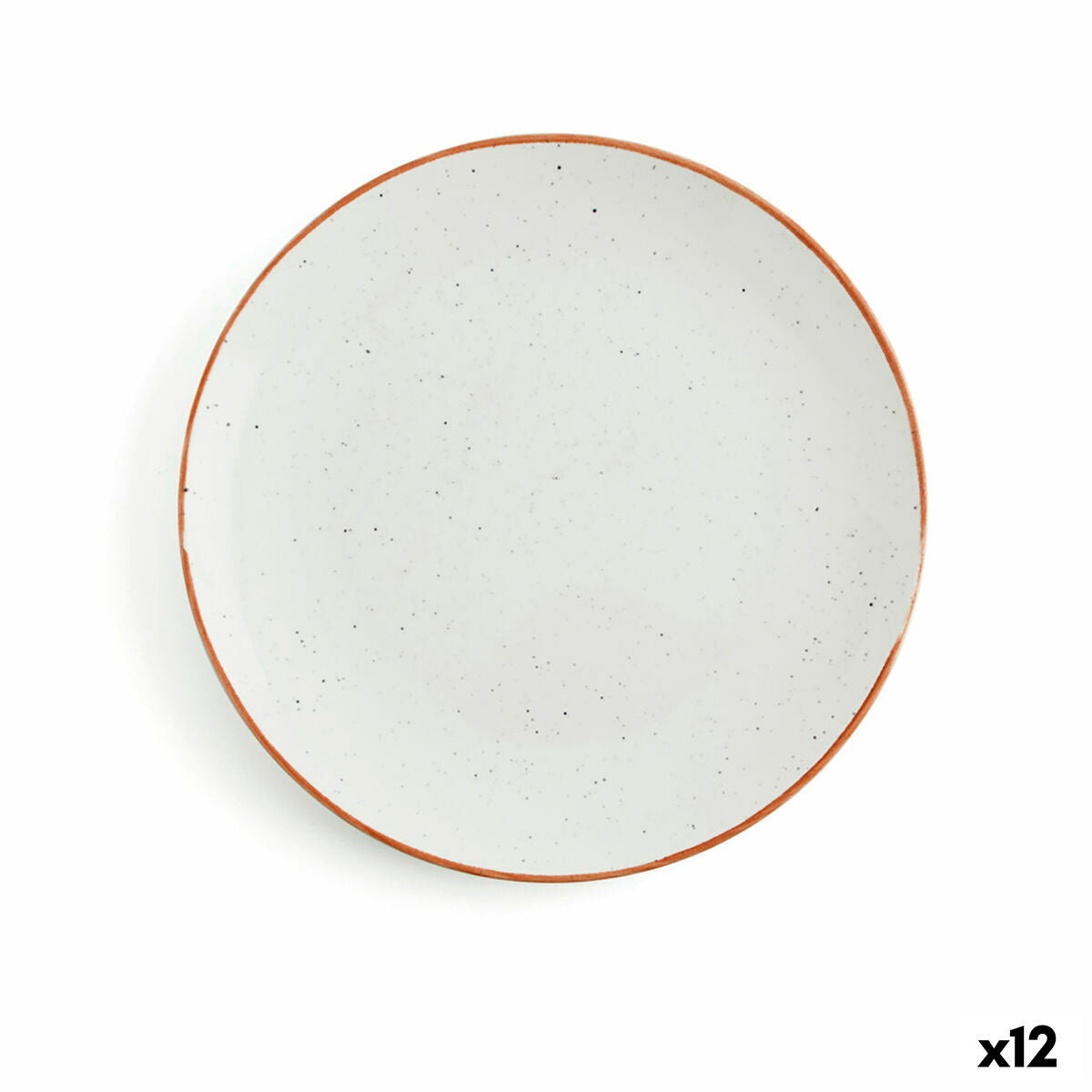 Flat plate Ariane Terra Ceramic Beige (Ø 21 cm) (12 Units) Ariane