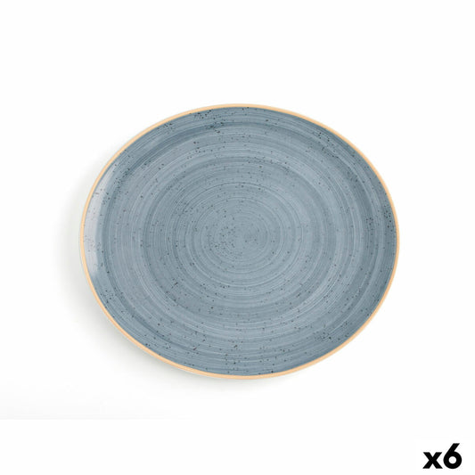 Flat Plate Ariane Terra Blue Ceramic 30 x 27 cm (6 Units) Ariane