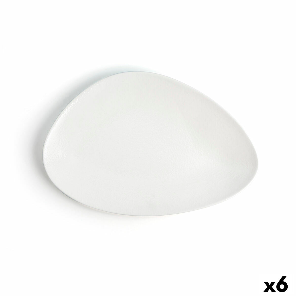 Flat plate Ariane Antracita Triangular Ceramic White (Ø 29 cm) (6 Units) Ariane