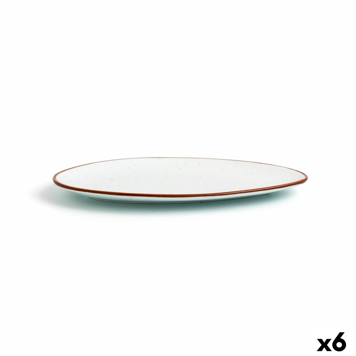 Flat plate Ariane Terra Triangular Ceramic Beige (Ø 29 cm) (6 Units) Ariane