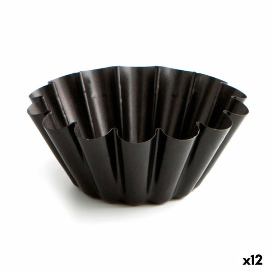 Kuchenform Quid Sweet Grau Schwarz Metall Ø 14cm (12 Stück)