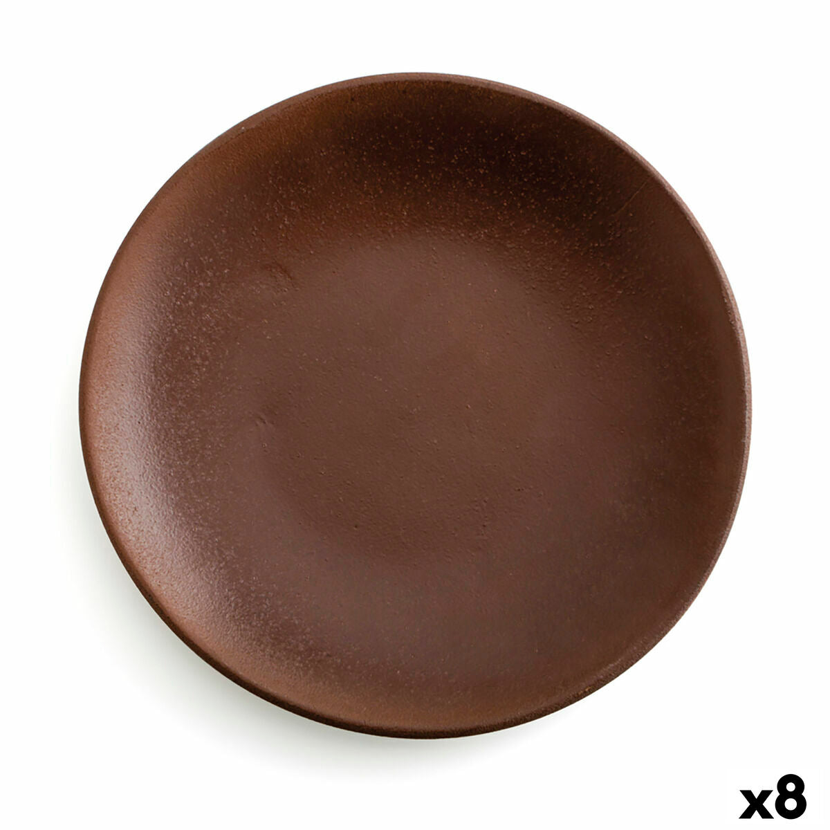 Flat Plate Anaflor Barro Anaflor Brown Ceramic Baked clay Ø 29 cm (8 Units) Anaflor