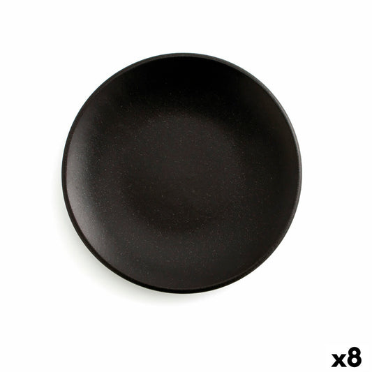 Flat Plate Anaflor Barro Anaflor Black Baked clay Ø 29 cm Meat (8 Units) Anaflor