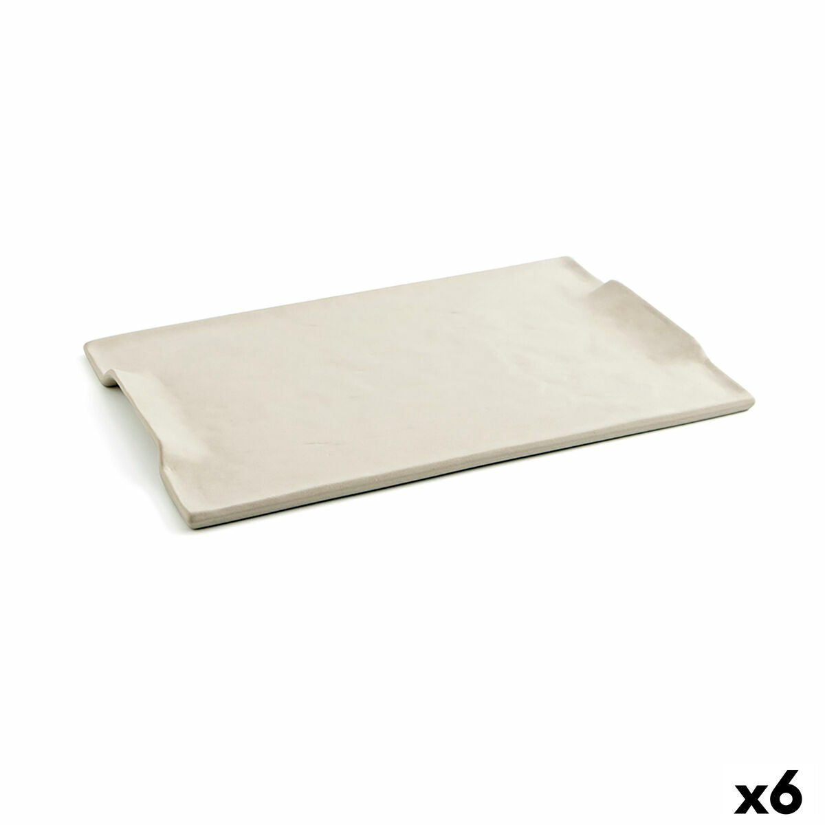 Snack tray Quid Mineral Gres Beige Ceramic 30 x 18 cm (6 Units) Quid