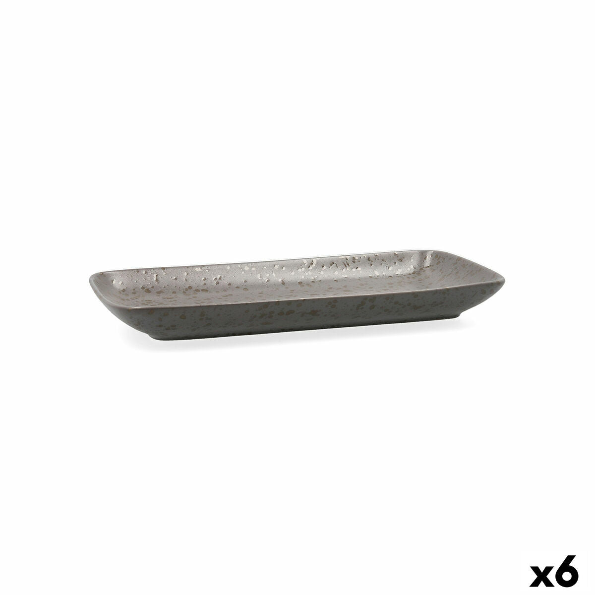 Serving Platter Ariane Oxide Ceramic Grey (28 x 14 cm) (6 Units) Ariane