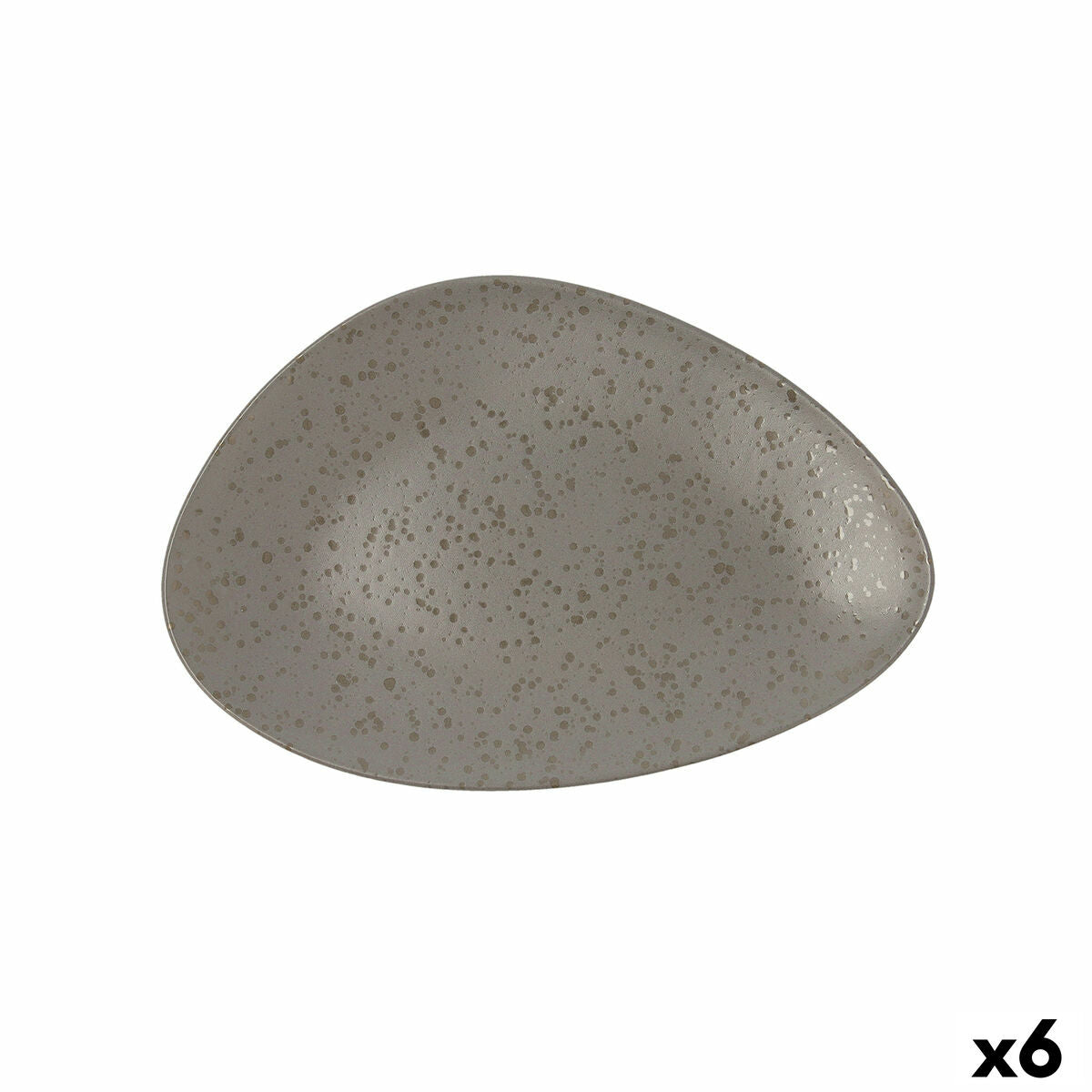 Flat plate Ariane Oxide Triangular Ceramic Grey (Ø 29 cm) (6 Units) Ariane