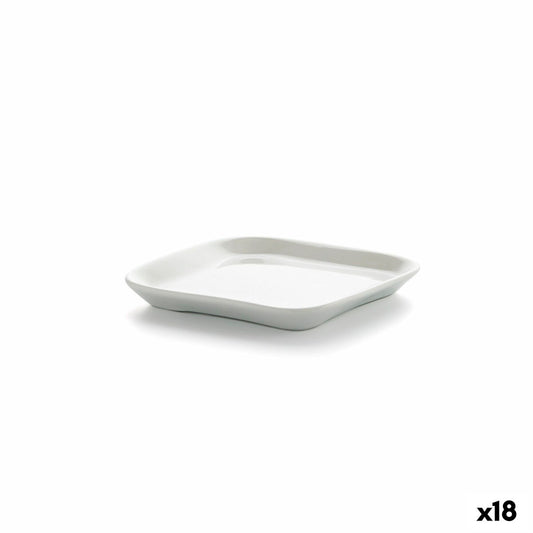 Snack tray Ariane Alaska White Ceramic Squared 11,4 x 11,4 cm (18 Units) Ariane