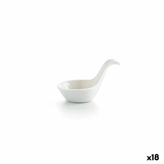 Bowl Ariane Alaska 9,6 x 5,9 cm Spoon Mini Ceramic White (18 Units) Ariane