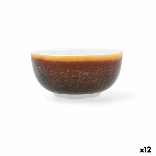 Bowl Ariane Coupe Decor Ceramic Brown (12 cm) (12 Units) Ariane