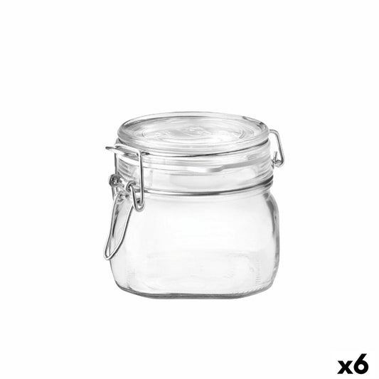 Food Preservation Container Bormioli Rocco Fido Transparent Glass (500 ml) (6 Units) Bormioli Rocco