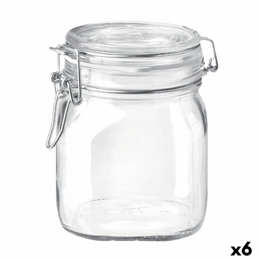 Food Preservation Container Bormioli Rocco Fido Transparent Glass (75 cl) (6 Units) Bormioli Rocco