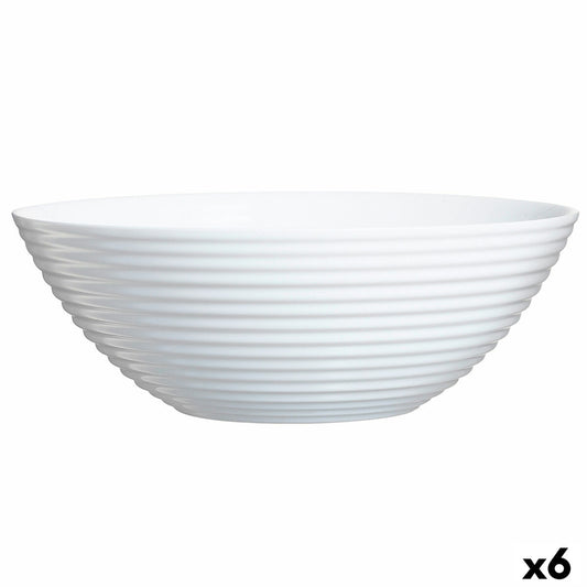 Salad Bowl Luminarc Harena White Glass (Ø 27,3 cm) (6 Units) Luminarc