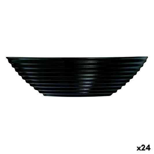 Bowl Luminarc Harena Negro Black Glass 16 cm (24 Units) Luminarc